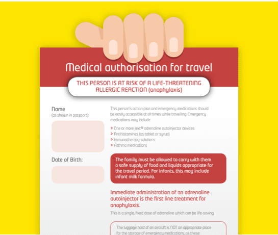 travel certificate for stoma patients uk